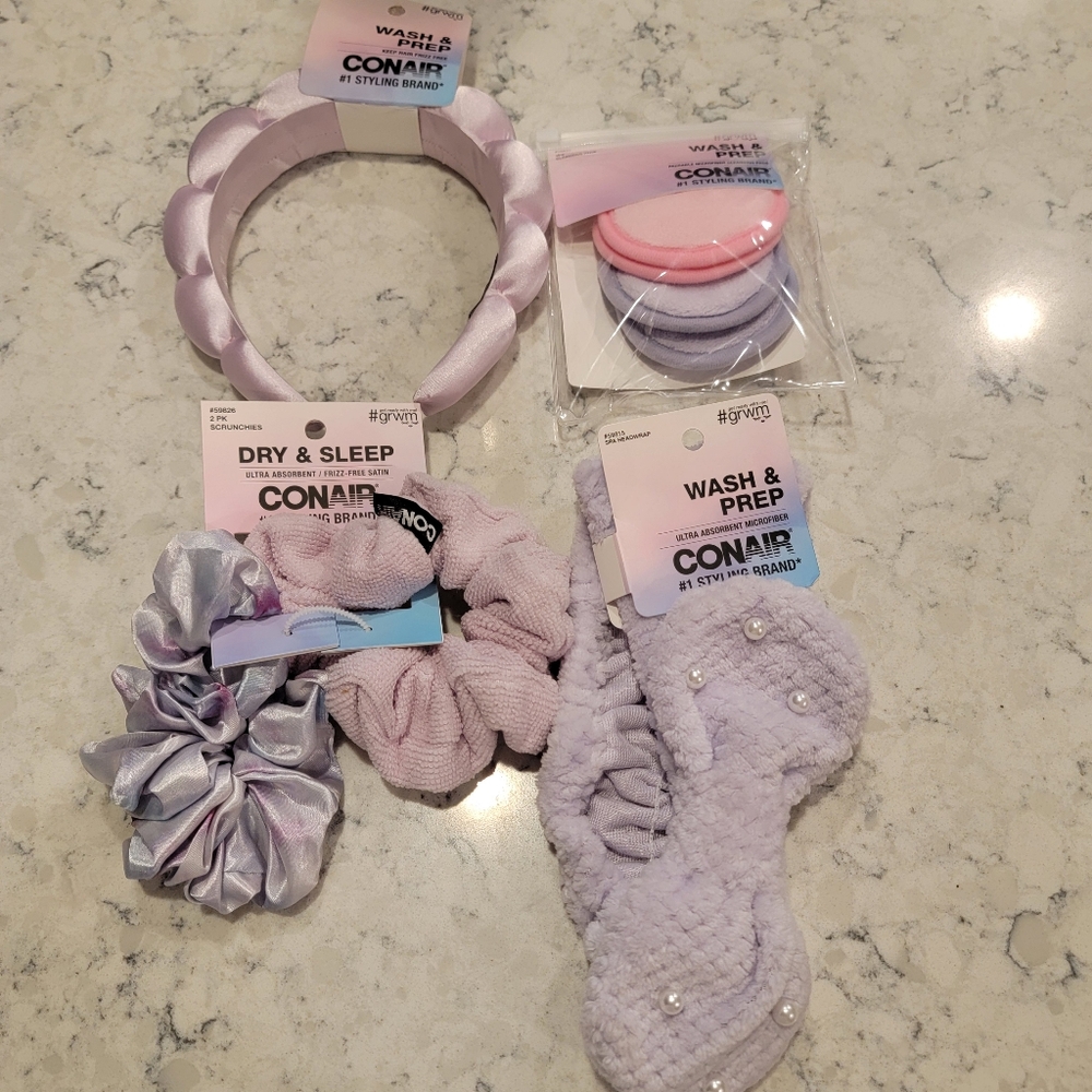 Conair Wash & Prep and Dry & Sleep Hair Accessories Bundle NWT!